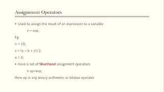 Operators in C - Part 2: Assignment, Increment and Decrement Operators | Malayalam tutorial