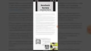 Rescheck Review, A Rescheck How To