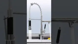 SEJOV Commercial Kitchen Faucet for Sink, Solid Brass Spring Silver 2 Spouts Best Kitchen Gadgets