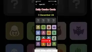 Agent 301 Combo cards || agent Daily combo cards solved || today task solved || December 03,, 2024