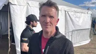 Terrence Mahon talks after coaching three women on to Team USA at 2023 USATF XC Champs