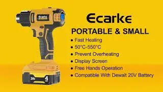 Ecarke Cordless Heat Gun for Dewalt 20V Battery