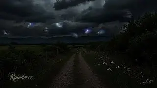 Stormy Night on a Country Road | Dark Clouds, Thunder & Lightning Ambience