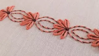 Most easiest borderline embroidery design tutorial ever 