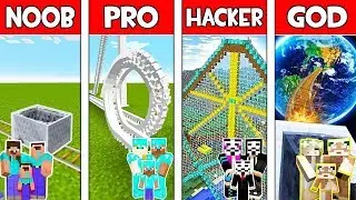 Minecraft NOOB vs PRO vs HACKER vs GOD : FAMILY ROLLER COASTER in Minecraft! Animation