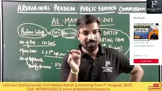 Arunachal AE Civil Prelims and Mains Exam Analysis-2025 || Pradeep Sir || APPSCCE-2025