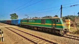 Green Monster Loud Horn WAG 9 moving Railroad : Indian Railways : Wagon Train