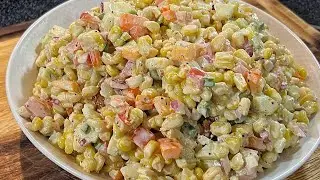 The BEST Corn Salad for Cookouts 🌽 | Creamy, Tangy, and Addictively Good! #cooking
