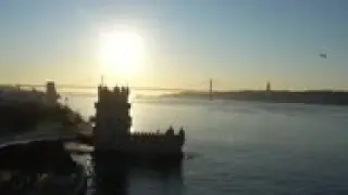 Aerials of almost empty central Lisbon