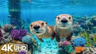 Лучший аквариум с разрешением 4K 🐠 Расслабляющие движения рыбок и мягкий синий свет для глубоког...