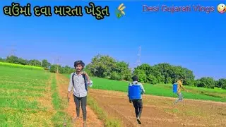 ઘઉંના ખેતરમાં દવા મારતા 🌾|| ખેડૂતો 🤪