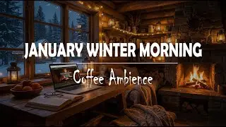 January Winter Morning | Outdoor Coffee Shop Ambience | Warm Piano Jazz Music for Good Moods