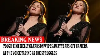 Tough Time Kelly Clarkson Wipes Away Tears Off Camera At The Voice Taping As She Struggles 1