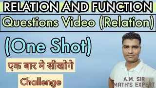 Relation and Function Questions One shot | am sir