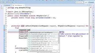 how to fetch data in table format using servlet with ecllipse ide