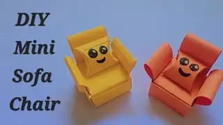 DIY Mini Sofa Chair💺 | Easy miniature craft @ArtandcraftsWorld008#diy #handmade #papercraft #origami