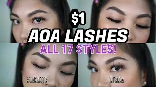 $1 AOA STUDIO FALSE EYELASHES | SHOPMISSA | FULL TRY ON AND REVIEW