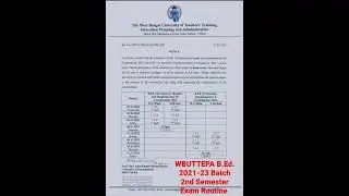 #wbuttepa #B.Ed_2nd_Sem_Exam_Routine #education #smartgadgets #b #B.Ed