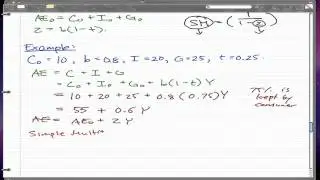 Macroeconomics - 23: Example from last video, Equilibrium (no trade) and Disposable Income
