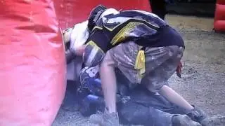 Kid's Paintball Mask Falls Off During Paintball Tournament