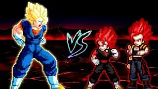 Super Vegito AI V3 OP VS Evil Gogeta SSJ V3 OP & Evil Vegito SSJ3 V3 OP in Jump Force Mugen