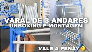 COMPREI UM VARAL DE 3 ANDARES! | UNBOXING, MONTAGEM E CONSIDERAÇÕES! | MELHOR COMPRA DE DONA DE CASA