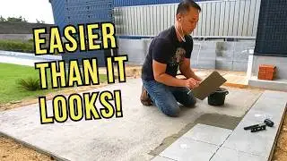 Tiling an Outdoor Concrete Slab (Start to Finish) | Outdoor Tile on Concrete | Simple DIY Project