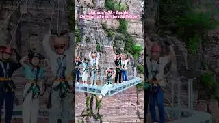 This is #ViaFerrata in Baligou, Xinxiang, Henan province. Do you dare to challenge it?