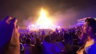 GS010272 Sea of lights all around and fireworks. Main stage. Tomorrowland, Boom, Belgium 2022.