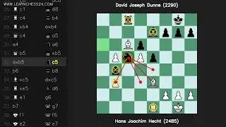 잉글리시-오프닝-대칭-변형: Hans Joachim Hecht (2485) vs David Joseph Dunne (2290)