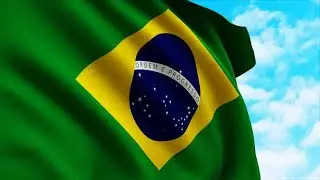 Brazil Flag Waving in Sky with Alpha Matte stock footage | stock video | Cinefootage