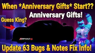 When *Anniversary Gifts* Start? 🥳 | Update 63 Bugs & Notes Info Asphalt 8 | Asphalt 8 Update 63 Info