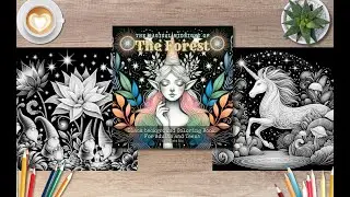 [Flip Through] Black background coloring book: Magical Midnight of the Forest - by Reflect Rio
