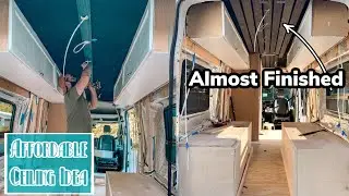 Affordable Ceiling In A Van Conversion | Transit Van Build | Pine Wood Slats Ceiling
