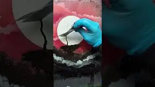 spray painting swinging in the moonlight #art #drawing #painting #shorts #viralvideo #spraypainting