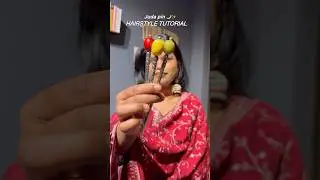 Juda Pin Hair Bun tutorial for WEDDING /FESTIVAL #hairstyle #hairstyletutorial #shorts #ytshorts