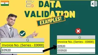 Data Validation Examples In Excel | Product Codes Or Invoice Number | AND, LEFT, RIGHT, LEN Function