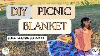 How to make an easy DIY picnic blanket | Beginner friendly upcycle sewing project tutorial