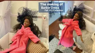 Fall 2022 collection👗 Barbie doll dress diy barbie clothes sewing tutorial ❤️ tying a bow on a coat