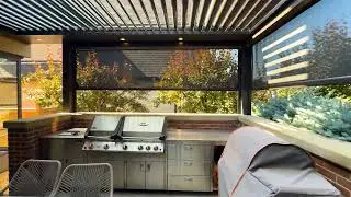 Perfect Outdoor Living Calgary | Bronze StruXure Pergola, Bromic Heating & Phantom Motorized Screens