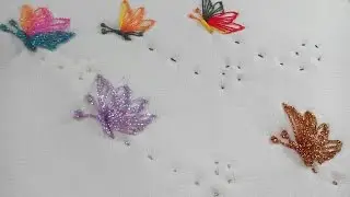 MARIPOSA BORDADA CON HILO (PUNTADA)