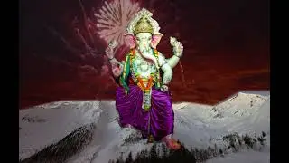 Premiere Pro Software Editing Mountains,Sky ,Night sky, Audio Of Fireworks Images Lord Shri Ganesh