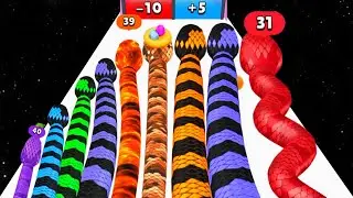 Snake Run Race vs Snake Clash - All Level Gameplay (NOOB vs PRO vs HACKER) 
