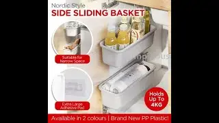 ★IMP HOUSE★Kitchen Storage Side Sliding Basket Slim Side Shelf Under Sink Storage