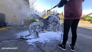 Yamaha mt-07 2018 snowfoam wash
