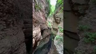 Secret waterfall in Trento, Italy (Orrido of Pontte Alto) #shorts