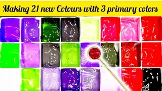 21 Colors making with Only 3 primary colors Colors Mixing palette #colormixing #paintmixing