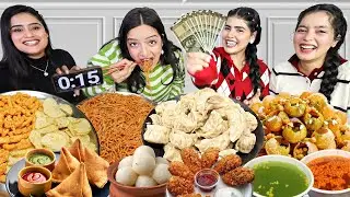 Small Spoon vs Chopstick Food Eating Challenge | Momo's, Spicy Chowmein, Golgappa, Samosa, Rasgulla