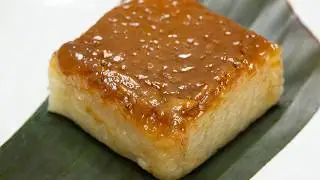 Bibingkang Malagkit Recipe | Filipino Sticky Rice Cake with Coconut Caramel Topping
