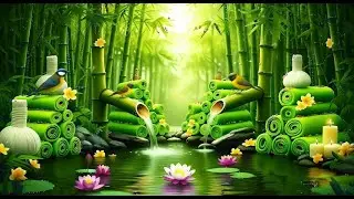 Relaxing Sleep Music with Bamboo Water Sounds 🌿Deep Healing Music for Calm Mind,Spa Ambience & Yoga
